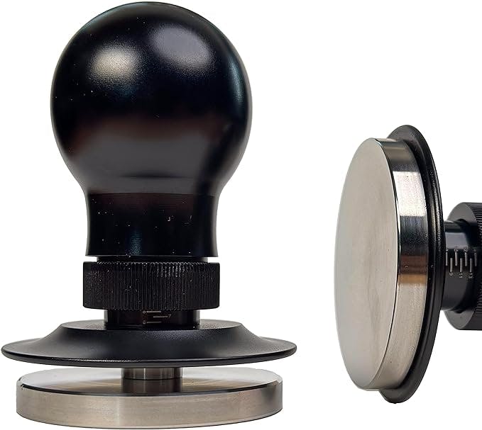 MiiCoffee Espresso Tamper 58.5mm, Level Coffee Tamper with Spring Loaded, Hand Tamper for 58mm Portafilter Adjustable Depth Stainless Steel Flat Base